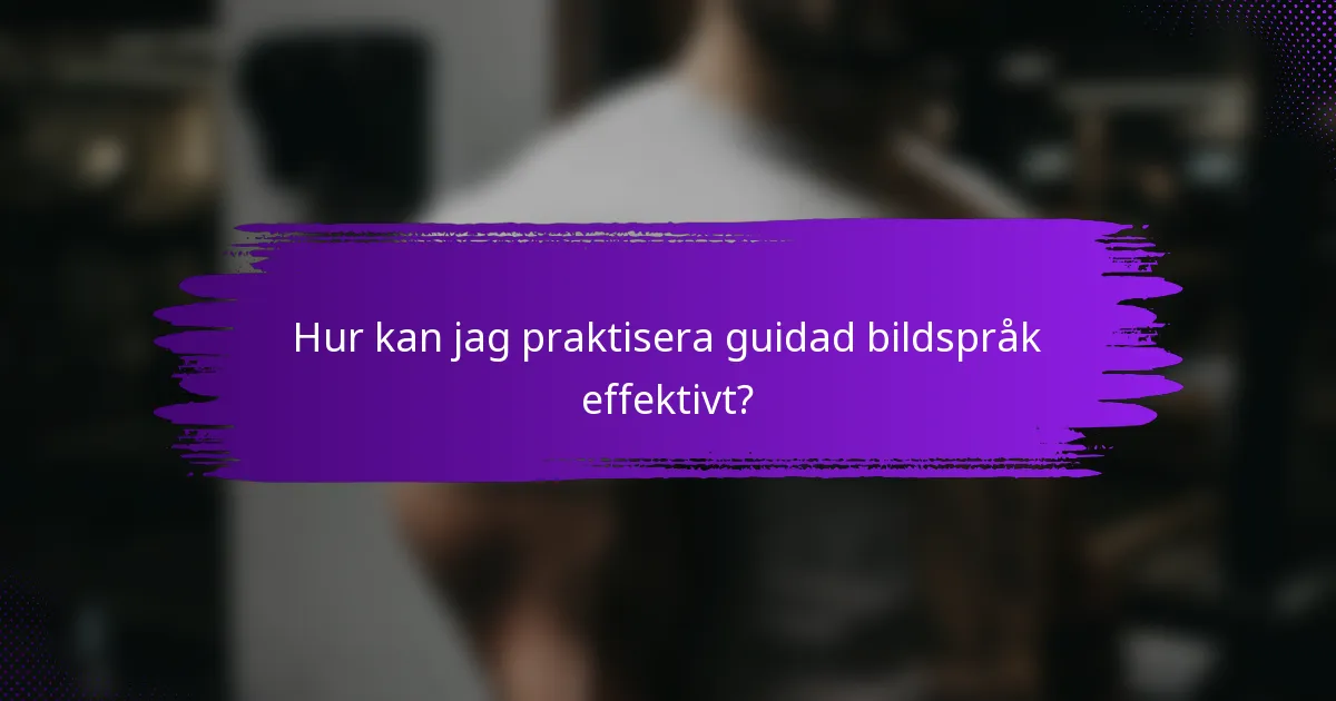 Hur kan jag praktisera guidad bildspråk effektivt?