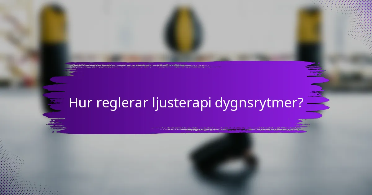 Hur reglerar ljusterapi dygnsrytmer?