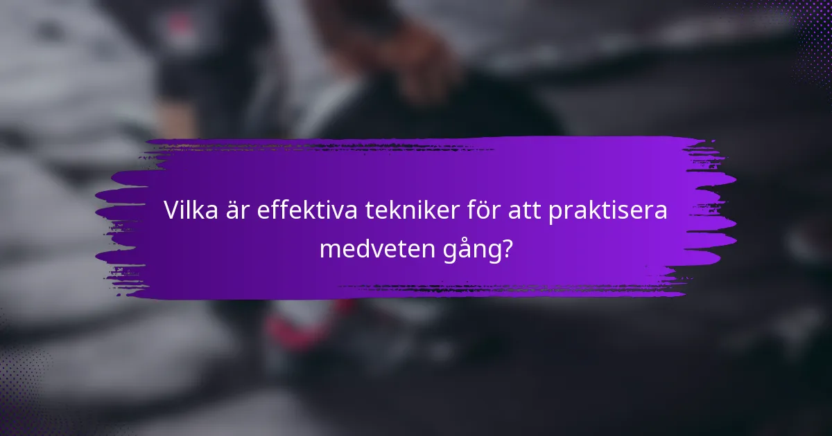 Vilka är effektiva tekniker för att praktisera medveten gång?