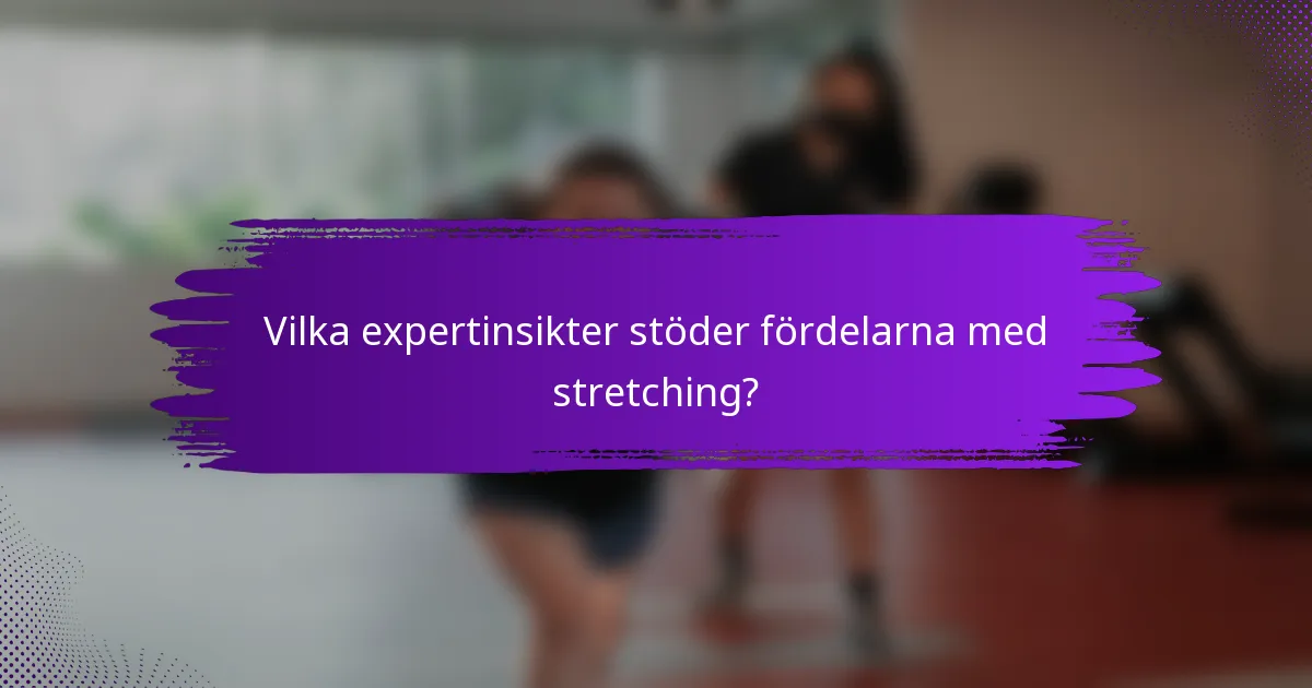 Vilka expertinsikter stöder fördelarna med stretching?