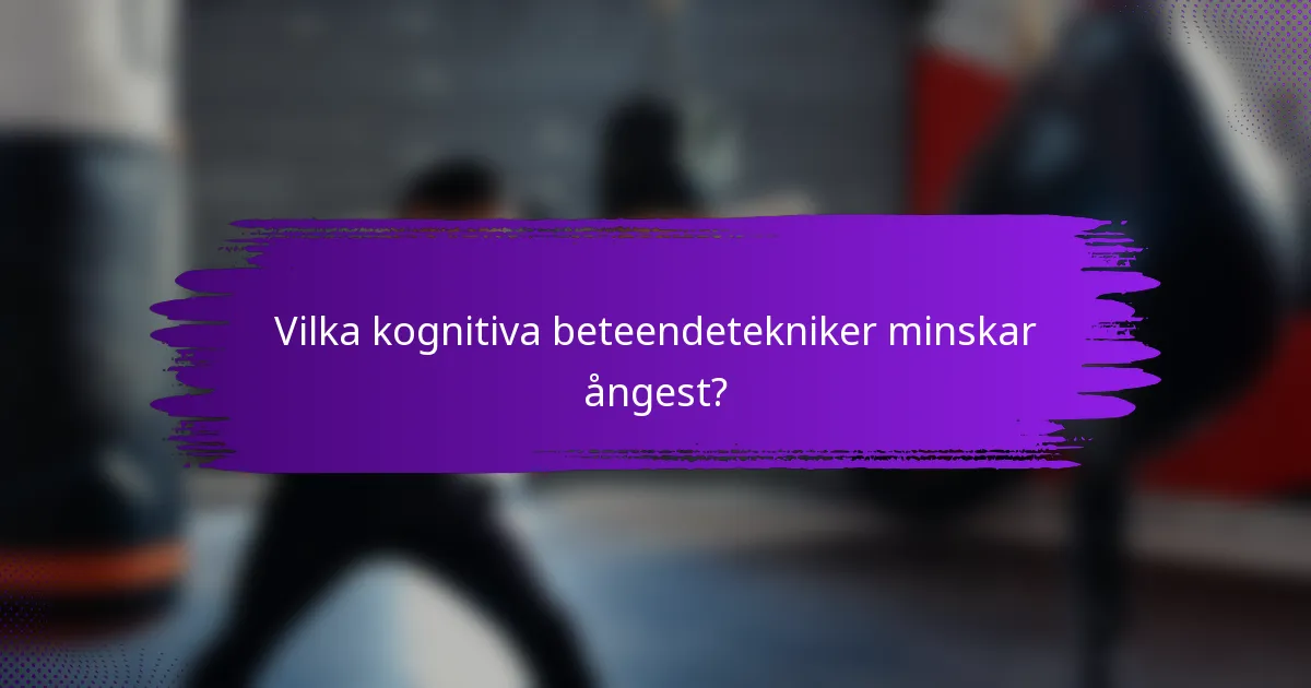 Vilka kognitiva beteendetekniker minskar ångest?